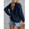 imageEVALESS Womens Long Sleeve Sweaters Fall 2024 Trendy Sexy Lace V Neck Knit Drop Shoulder Pullover Sweater Jumper TopsE Navy Blue