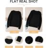 imageEVALESS Womens Sweaters Casual Long Sleeve Crewneck Cable Knit Lightweight Oversized Crochet Sweater Pullover TopsBlack