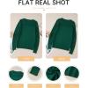 imageEVALESS Womens Sweaters Casual Long Sleeve Crewneck Cable Knit Lightweight Oversized Crochet Sweater Pullover TopsBlackish Green