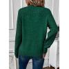 imageEVALESS Womens Sweaters Casual Long Sleeve Crewneck Cable Knit Lightweight Oversized Crochet Sweater Pullover TopsBlackish Green