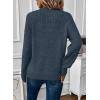 imageEVALESS Womens Sweaters Casual Long Sleeve Crewneck Cable Knit Lightweight Oversized Crochet Sweater Pullover TopsBlue