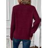 imageEVALESS Womens Sweaters Casual Long Sleeve Crewneck Cable Knit Lightweight Oversized Crochet Sweater Pullover TopsBurgundy