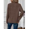 imageEVALESS Womens Sweaters Casual Long Sleeve Crewneck Cable Knit Lightweight Oversized Crochet Sweater Pullover TopsDark Brown