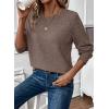 imageEVALESS Womens Sweaters Casual Long Sleeve Crewneck Cable Knit Lightweight Oversized Crochet Sweater Pullover TopsDark Brown