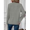 imageEVALESS Womens Sweaters Casual Long Sleeve Crewneck Cable Knit Lightweight Oversized Crochet Sweater Pullover TopsLight Grey