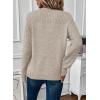 imageEVALESS Womens Sweaters Casual Long Sleeve Crewneck Cable Knit Lightweight Oversized Crochet Sweater Pullover TopsParchment