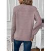 imageEVALESS Womens Sweaters Casual Long Sleeve Crewneck Cable Knit Lightweight Oversized Crochet Sweater Pullover TopsSmoke Gray