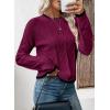imageEVALESS Womens Sweaters Long Sleeve Crewneck Color Block Pullover Tops 2025 Fall Trendy Cable Knit SweaterBurgundy