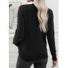 imageEVALESS Womens Sweaters Trendy Casual Crewneck Long Sleeve Cable Knit Lightweight Oversized Fall Sweaters Pullover TopsBlack