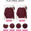imageEVALESS Womens Sweaters Trendy Casual Crewneck Long Sleeve Cable Knit Lightweight Oversized Fall Sweaters Pullover TopsBurgundy