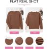 imageEVALESS Womens Sweaters Trendy Casual Crewneck Long Sleeve Cable Knit Lightweight Oversized Fall Sweaters Pullover TopsCoffee
