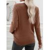 imageEVALESS Womens Sweaters Trendy Casual Crewneck Long Sleeve Cable Knit Lightweight Oversized Fall Sweaters Pullover TopsCoffee