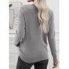 imageEVALESS Womens Sweaters Trendy Casual Crewneck Long Sleeve Cable Knit Lightweight Oversized Fall Sweaters Pullover TopsLight Grey