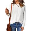 imageEVALESS Sweaters for Women Trendy 2025 Crewneck Long Sleeve Lightweight Knit Pullover Tops Fall Fashion OutfitsWhite