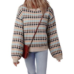imageEVALESS Fall Sweaters for Women Cute Long Sleeve Tops Fashion Clothing 2025 Lightweight Pullover Sweaters Polka Dot TopsApricot