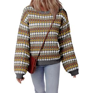 imageEVALESS Fall Sweaters for Women Cute Long Sleeve Tops Fashion Clothing 2025 Lightweight Pullover Sweaters Polka Dot TopsGray