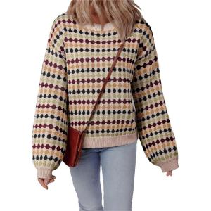 imageEVALESS Fall Sweaters for Women Cute Long Sleeve Tops Fashion Clothing 2025 Lightweight Pullover Sweaters Polka Dot TopsMulticolour