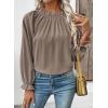 imageEVALESS Country Concert Outfits Off The Shoulder Tops for Women Cute Puff Sleeve T Shirts Womens Fashion Clothing 2025Smoke Gray