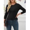 imageEVALESS Fall Sweaters for Women 2025 Trendy Wool Blend Sweaters Long Sleeve Crewneck Fall Outfits Pullover Sweater Tops1a Black