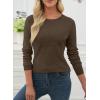 imageEVALESS Fall Sweaters for Women 2025 Trendy Wool Blend Sweaters Long Sleeve Crewneck Fall Outfits Pullover Sweater Tops1a Dark Brown