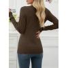 imageEVALESS Fall Sweaters for Women 2025 Trendy Wool Blend Sweaters Long Sleeve Crewneck Fall Outfits Pullover Sweater Tops1a Dark Brown