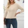 imageEVALESS Fall Sweaters for Women 2025 Trendy Wool Blend Sweaters Long Sleeve Crewneck Fall Outfits Pullover Sweater Tops1a Oatmeal