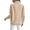 imageEVALESS Fall Sweaters for Women Trendy 2025 Cute Cozy Turtleneck Long Sleeve Colorblock Knitted Pullover TopsBeige