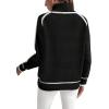 imageEVALESS Fall Sweaters for Women Trendy 2025 Cute Cozy Turtleneck Long Sleeve Colorblock Knitted Pullover TopsBlack
