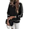 imageEVALESS Fall Sweaters for Women Trendy 2025 Cute Cozy Turtleneck Long Sleeve Colorblock Knitted Pullover TopsBlack