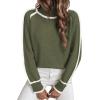 imageEVALESS Fall Sweaters for Women Trendy 2025 Cute Cozy Turtleneck Long Sleeve Colorblock Knitted Pullover TopsJungle Green