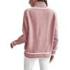 imageEVALESS Fall Sweaters for Women Trendy 2025 Cute Cozy Turtleneck Long Sleeve Colorblock Knitted Pullover TopsPink