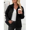 imageEVALESS Jackets for Women Fall Fashion 2025 Lightweight Coat Button Down Cropped Shackets With PocketsBlack