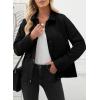 imageEVALESS Jackets for Women Fall Fashion 2025 Lightweight Coat Button Down Cropped Shackets With PocketsBlack