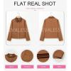 imageEVALESS Jackets for Women Fall Fashion 2025 Lightweight Coat Button Down Cropped Shackets With PocketsBrown