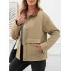 imageEVALESS Jackets for Women Fall Fashion 2025 Lightweight Coat Button Down Cropped Shackets With PocketsKhaki