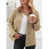 imageEVALESS Jackets for Women Fall Fashion 2025 Lightweight Coat Button Down Cropped Shackets With PocketsKhaki