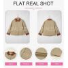 imageEVALESS Jackets for Women Fall Fashion 2025 Lightweight Coat Button Down Cropped Shackets With PocketsKhaki
