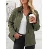 imageEVALESS Jackets for Women Fall Fashion 2025 Lightweight Coat Button Down Cropped Shackets With PocketsMist Green