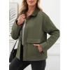 imageEVALESS Jackets for Women Fall Fashion 2025 Lightweight Coat Button Down Cropped Shackets With PocketsMist Green
