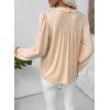 imageEVALESS Long Sleeve Shirts for Women Cute Ruffled V Neck Tops for Women 2025 Basic Blouses Fall Outfits Fashion ClothingApricot