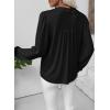 imageEVALESS Long Sleeve Shirts for Women Cute Ruffled V Neck Tops for Women 2025 Basic Blouses Fall Outfits Fashion ClothingBlack