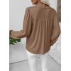 imageEVALESS Long Sleeve Shirts for Women Cute Ruffled V Neck Tops for Women 2025 Basic Blouses Fall Outfits Fashion ClothingKhaki