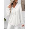 imageEVALESS Long Sleeve Shirts for Women Cute Ruffled V Neck Tops for Women 2025 Basic Blouses Fall Outfits Fashion ClothingWhite