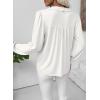 imageEVALESS Long Sleeve Shirts for Women Cute Ruffled V Neck Tops for Women 2025 Basic Blouses Fall Outfits Fashion ClothingWhite