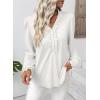 imageEVALESS Long Sleeve Shirts for Women Cute Ruffled V Neck Tops for Women 2025 Basic Blouses Fall Outfits Fashion ClothingWhite
