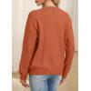 imageEVALESS Long Sleeve Sweaters for Women Fashion V Neck Waffle Knit Sweater Tops Fall 2024 Outfits Loose Jumper Pullover1b Orange
