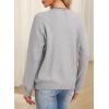 imageEVALESS Long Sleeve Sweaters for Women Fashion V Neck Waffle Knit Sweater Tops Fall 2024 Outfits Loose Jumper PulloverB Gray