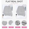 imageEVALESS Long Sleeve Sweaters for Women Fashion V Neck Waffle Knit Sweater Tops Fall 2024 Outfits Loose Jumper PulloverB Gray