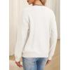 imageEVALESS Long Sleeve Sweaters for Women Fashion V Neck Waffle Knit Sweater Tops Fall 2024 Outfits Loose Jumper PulloverB White