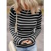 imageEVALESS Striped Sweater for Women Fall Trendy 2024 Crewneck Ribbed Knit Pullover Clothes Long Sleeve Basic Sweaters TopsBlack